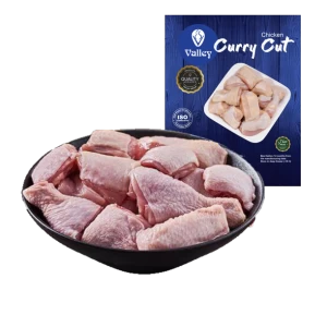 Chicken curry piece with skin with bone
